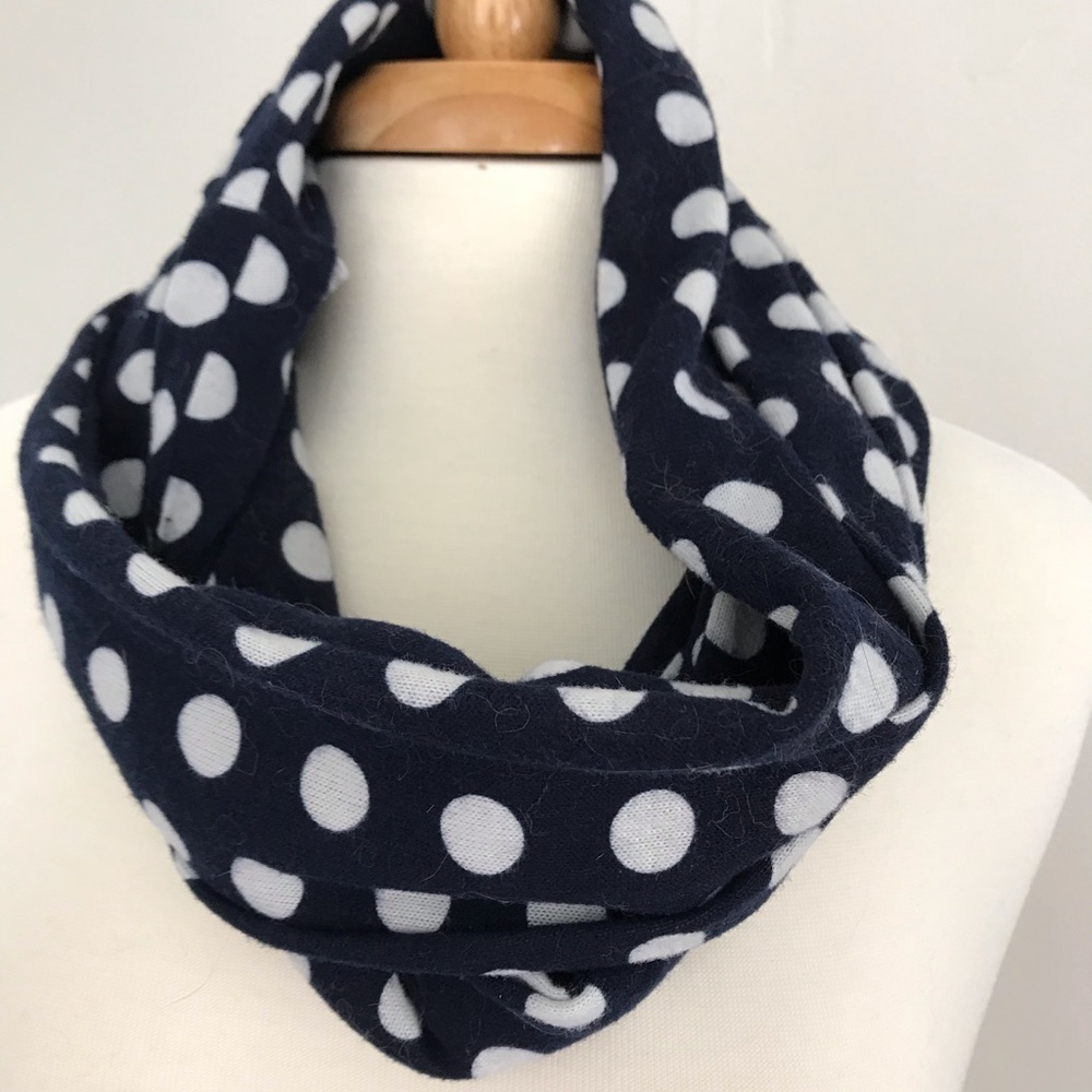 Navy Polkadot Scarf